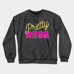 pretty mess yellow and pink Crewneck Sweatshirt